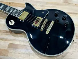 EPIPHONE INSPIRED BY GIBSON LES PAUL CUSTOM - EBONY, LOTS OF UPGRADES