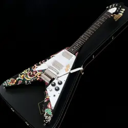 EPIPHONE INSPIRED BY GIBSON CUSTOM JIMI HENDRIX LOVE DROPS FLYING V EBONY *GP920