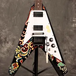 EPIPHONE INSPIRED BY GIBSON CUSTOM JIMI HENDRIX LOVE DROPS FLYING V EBONY *FE53