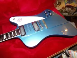 2017 GIBSON FIREBIRD V, ATTRACTIVE BLUE FINISH MODERATELY RELIC'D, HARD CASE