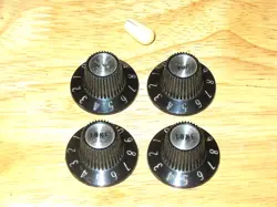 GIBSON 1972 BLACK CHROME REFLECTOR WITCH HAT GUITAR CONTROL KNOBS