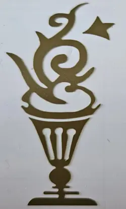 ONE GOLD DECAL HEADSTOCK GIBSON FLOWERPOT LOGO, DIE-CUT VINYL DECAL