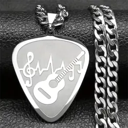 FOR FENDER GIBSON ESP IBANEZ EPIPHONE TITANIUM STEEL NECKLACE GUITAR MUSIC PICKS