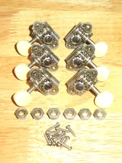 HARMONY 1965 WAVERLY NICKEL TUNERS W/ WHITE OVAL KEYS