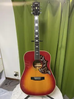 MORRIS WH-25 ACOUSTIC GUITAR GIBSON HUMMINGBIRD REPLICA VINTAGE GOOD SOUND