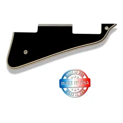 NEW 5 PLY WIDE BEVEL BLACK/CREAM PICKGUARD FOR GIBSON LES PAUL WITH BEVELED GAP