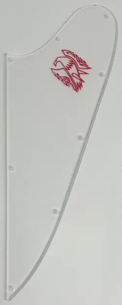 1 PLY TRANSPARENT PICKGUARD FOR GIBSON FIREBIRD BLANK STYLE RED LOGO GUITAR PART