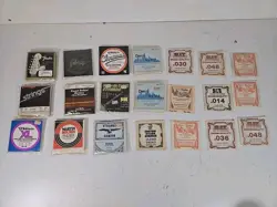 LOT OF VINTAGE GUITAR STRING LOT OF 21 GIBSON FENDER MARTIN SAMSON LA BELLA READ