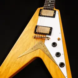 GIBSON CUSTOM SHOP 1958 KORINA FLYING V REISSUE VOS NATURAL WHITE PICKGUARD S N: