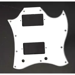 PLATE PICKGUARD FULL FACE WHITE 3PLY 11 HOLES FOR GIBSON SG