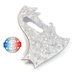 NEW 4 PLY WHITE PEARL PICKGUARD FOR GIBSON SG 90 DOUBLE MADE IN USA BY WD