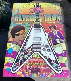 GUITAR CENTER PSYCHEDELIC GIBSON JIMI HENDRIX  FLYING V GUITAR POSTER