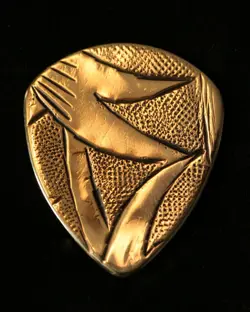 ANTIQUE BRASS GUITAR PICK + GIBSON LES PAUL GUITAR SG STANDARD CUSTOM STUDIO ART