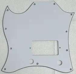 WHITE 3-PLY FOR GIBSON SG STANDARD SINGLE HUMBUCKER LEFTHAND GUITAR PICKGUARD