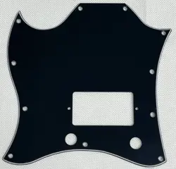 BLACK 3-PLY FOR GIBSON SG STANDARD SINGLE HUMBUCKER LEFTHAND GUITAR PICKGUARD