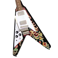 EPIPHONE INSPIRED BY GIBSON CUSTOM JIMI HENDRIX LOVE DROPS FLYING V EBONY LEFT
