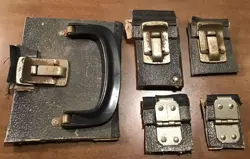 VTG CASE HANDLE LATCH HINGE CHIPBOARD GIBSON LP KAY HARMONY GUITAR RELIC 1959