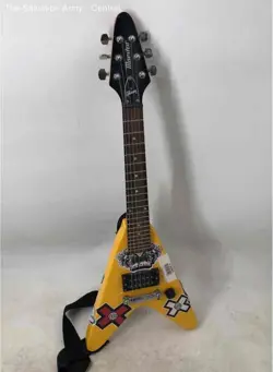 MAESTRO BY GIBSON YELLOW FLYING V ROADIE 21 FRET 6 STRING ELECTRIC GUITAR