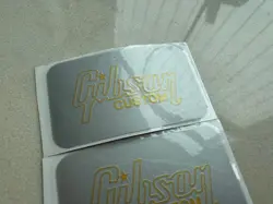 2PCS GIBSON GUITAR BASS NECK HEADSTOCK VINYL UV WATERPROOF STICKER DECALS SILVER