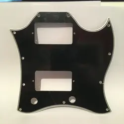 5 PLY BLACK/WHITE WIDE BEVEL FULL FACE PICKGUARD FOR GIBSON SG STANDARD USA MADE
