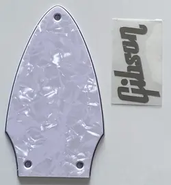FOR GIBSON FLYING V TRUSS ROD COVER+SILVER DECAL GUITAR PICKGUARD WHITE PEARL