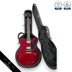 GIBSON ES335 ELECTRIC GUITAR RED SEMIHOLLOW WITH HARD CASE EXCELLENT SOUND
