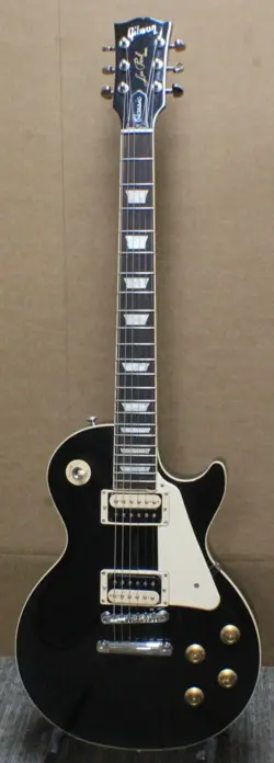 GIBSON - LES PAUL CLASSIC - EBONY/CREAM - RH ELECTRIC GUITAR W/BROWN HARD CASE
