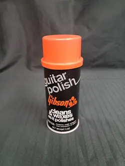 VINTAGE 1970'S GIBSON CASE CANDY GUITAR POLISH SPRAY CAN ABOUT  FULL W/ CAP (8)