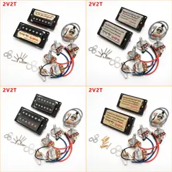 GUITAR HUMBUCKER PICKUP FOR GIBSON BRIDGE NECK PICKUP SET 2V2T WIRING HARNESS 2C