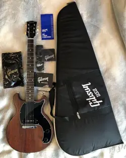 GIBSON LES PAUL JUNIOR TRIBUTE DC - WORN BROWN ELECTRIC GUITAR