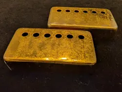 VINTAGE 70S SEYMOUR DUNCAN HUMBUCKER PICKUP COVERS GOLD 1968 GIBSON LES PAUL NR