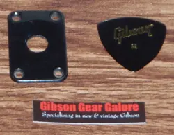 GIBSON EXPLORER JACK PLATE RELIC BLACK CORD OUTPUT GUITAR PARTS PROJECT CUSTOM P