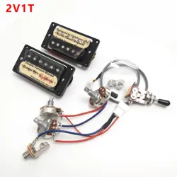 HUMBUCKER PICKUP BRIDGE NECK PICKUP SET 2V1T WIRING HARNESS 2C FOR GIBSON GUITAR