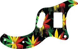 WD CUSTOM PICKGUARD FOR GIBSON MARAUDER #GC01 RASTA CANNABIS DRIP GRAPHIC