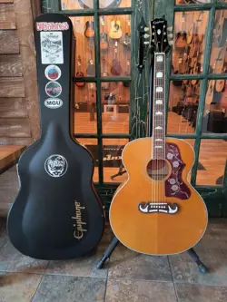 EPIPHONE ACOUSTIC ELECTRIC FISHMAN INSPIRED BY GIBSON J-200 NATURAL W/ HARD CASE