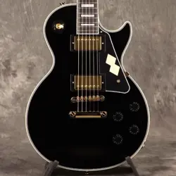 EPIPHONE/INSPIRED BY GIBSON CUSTOM LES PAUL CUSTOM EBONY GUITAR W/HARD CASE