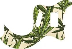 WD CUSTOM PICKGUARD FOR GIBSON MARAUDER DELUXE #GC02 CANNABIS LEAF GRAPHIC