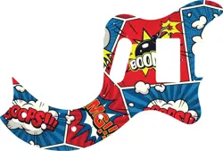 WD CUSTOM PICKGUARD FOR GIBSON MARAUDER DELUXE #GCM01 COMIC BOOK GRAPHIC