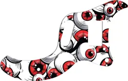 WD CUSTOM PICKGUARD FOR GIBSON MARAUDER #GHA01 RED EYE GRAPHIC