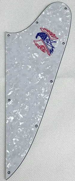 WHITE PEARL 4-PLY FOR GIBSON FIREBIRD BLANK STYLE COLOUR LOGO GUITAR PICKGUARD