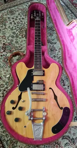 LEFT- HANDED 1989 GIBSON ES-335 NATURAL W/BIGSBY VIBRATO