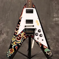 EPIPHONE/INSPIRED BY GIBSON CUSTOM JIMI HENDRIX LOVE DROPS FLYING V EBONY