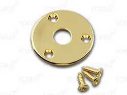AFTERMARKET GIBSON FLYING V ROUND JACK PLATE HJ008, GOLD WITH SCREWS