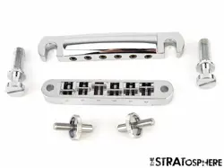 GIBSON USA TUNE-O-MATIC BRIDGE TAILPIECE AND STUDS CHROME PARTS LES PAUL 60S T