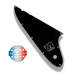 NEW 5 PLY WIDE BEVEL BLACK/WHITE PICKGUARD FOR GIBSON CS FIREBIRD CUSTOM + DECAL