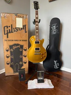 MINT 2008 GIBSON LES PAUL GOLDTOP 'SLASH' ELECTRIC GUITAR + CASE, CERTIFICATE