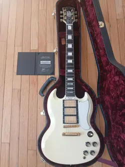 2011 GIBSON CUSTOM SHOP 1961 LES PAUL / SG CUSTOM 3 PICKUP , WHITE