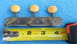 VINTAGE GIBSON KLUSON DELUXE SINGLE LINE TUNERS-3X3-SG ES JR-TWO BENT PEGS-L@@K!