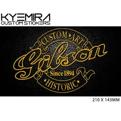 GIBSON CUSTOM ART HISTORIC GUITAR 210MM VINYL STICKER CHOOSE YOUR COLOUR KCS