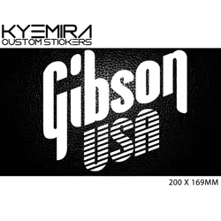 GIBSON USA 200MM VINYL DECAL/STICKER CHOOSE YOUR COLOUR KCS